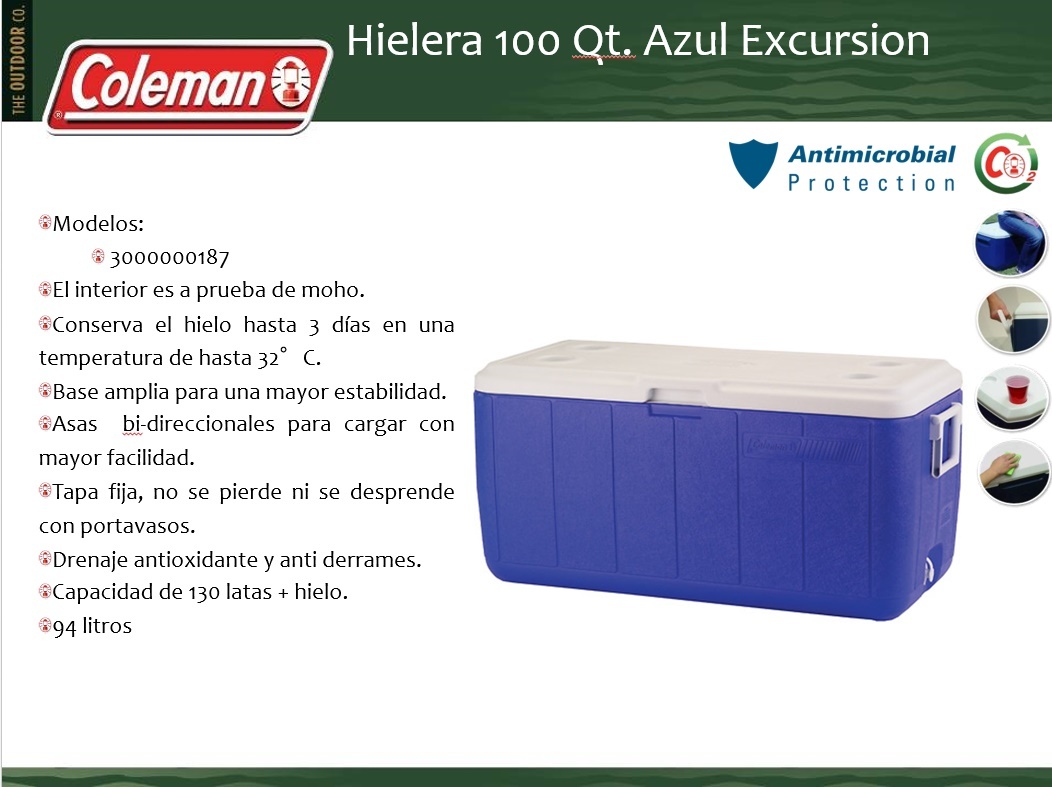 Hielera 100 Qts. Azul Excursion